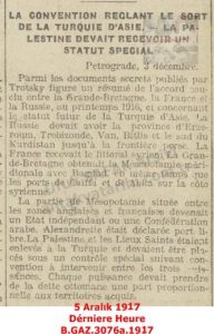 İskenderun’un Serbest Liman (Özel Bölge) Yapma Planı-5 Aralık 1917-Dérniere Heure/The Plan to Turn Iskenderun into a Free Port (Special Zone) — 5 December 1917 — Dernière Heure