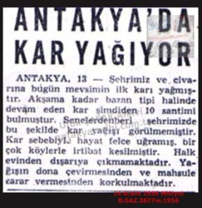 Antakya’da Kar Yağıyor-14 Aralık 1956-Milliyet/