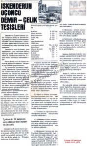 İskenderun Demir-Çelik Fabrikası-3 Kasım 1973-Milliyet/İskenderun Iron and Steel Works – 3 November 1973