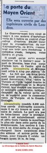Ortadoğu’ya Açılan Kapı/La  porte du Moyen Orient, La Chronique de la Vallée du Saint-Maurice 1 Kasım 1941/01.11.1941
