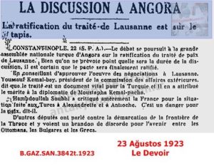 Ankara’da Tartışma/ Debate in Ankara,Le Nationaliste et Le Devoir, ‎23 Ağu 1923, 23.08.1923