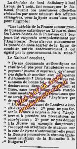 ALexandrette’ın İngiltere’ye Bırakılması. Fransız Gazetesi L’abeille de la Nouvelle’nin Haberi 31 Aralık 1878