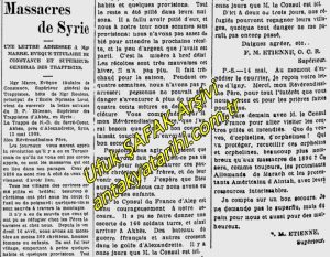 Suriye Katliamları, Akbes Ermenileri/Syrian Massacres/Akbez Armenians, L’Action Sociale 26 Haz 1909/26.06.1909