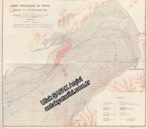 İskenderun Körfezi Balıkçılık Haritası 1931/Alexandrette Gulf Fishing Map1931