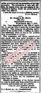 Amerikalı Misyoner J. Copping’in İskenderun-Halep Arasındaki Yolda Öldürülmesi National Tepublican Gazetesi 12 Mayıs 1862