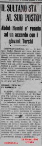 ERMENİSTAN’DA TÜRK DEHŞETLERİ Başlıklı Yazı L’İtalia Gazetesi 23 Nisan 1909/Article titled TURKISH HORRORS IN ARMENIA L’İtalia Newspaper 23 April 1909