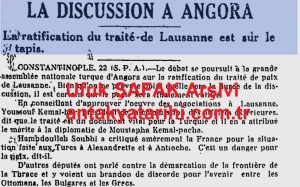 Ankara’da Tartışma/ Debate in Ankara,Le Nationaliste et Le Devoir, ‎23 Ağu 1923, 23.08.1923