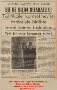 Hatay’da Olaylar ve Zeki Arsuzi’nin Gözaltına Alınması-Ulus-15 Haziran 1938/Events in Hatay and the Detention of Zeki Arsuzi – Ulus Newspaper, 15 June 1938