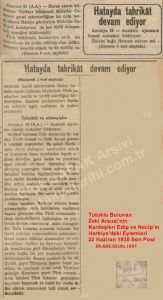 Hatay Olayları ve Zeki Arsuzi-Son Posta-22 Haziran 1938/The Events in Hatay and Zeki Arsuzi – Son Posta Newspaper, 22 June 1938