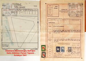 Adalıların Mehmetoğlu Nafi’den SAtın Aldıkları Parseller 1941