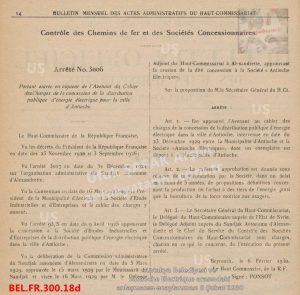 Antakya Belediyesi ve Antioche Electrique Şirketi Arasında İmzalanan Elektrik Dağıtım Anlşmasının Onaylanması 6 Şubat 1936