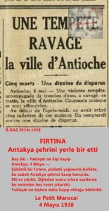 Antakya’da Fırtına- Le Petit Marocai 5 Mayıs 1938