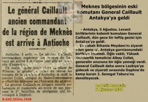 Fransız Generalin Antakya’yı Teftişi-Le Petit Marocain 6 Ağustos 1938