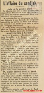 Paris’teki Türk-Fransız Görüşmeleri ve Sancakta Gösteriler Le Petit Marocaini 10 Ocak 1937 ve Maroc-Matin 13 Ocak 1937