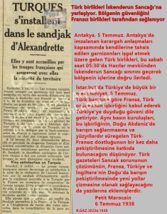 Türk Askeri’nin Hatay’a Girişi-Le Petit Marocain 6 Temmuz 1938