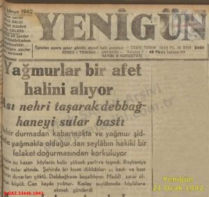 Asi Nehri’nin Taşması-Yenigün-21 Ocak 1942