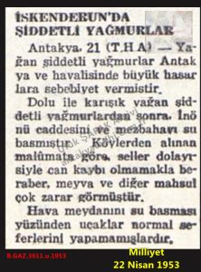 İskenderun’da Sel-Milliyet 22 Nisan 1953/Flood in Iskenderun – Milliyet April 22, 1953