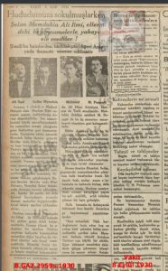 Selim Memduh-Ali İlmi Haberi Vakit 8 Eylül 1930/News by Selim Memduh-Ali İlmi, Vakit Newspaper, September 8, 1930