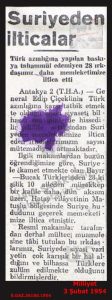 Suriye’den Türkiye’ye İlticalar-Milliyet 3 Şubat 1954/Refugees from Syria to Turkey – Milliyet, 3 February 1954