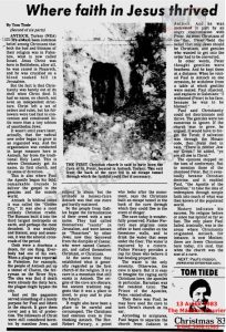 İsa’ya olan inancın geliştiği yer 13 Aralık 198-Where faith in Jesus thrived 13 December 1938/ The Madison Courier