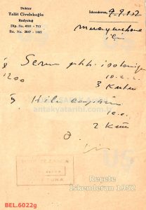Dr. Talat Civelekoğlu-İskenderun 1952