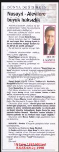 Nusayri-Alevilere Büyük Haksızlık-10 Ekim 1998-Milliyet-Great Injustice Against Nusayri Alevis – 10 October 1998 – Milliyet
