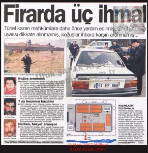 İskenderrun Hapishanesinden Firar-10 Mart 1997-Milliyet/Escape from İskenderun Prison – 10 March 1997 – Milliyet