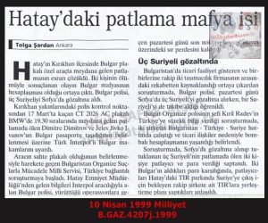 Hatay Kırıkhan’da Araba Patlaması-10 Nisan 1999-Milliyet/Car Explosion in Kırıkhan, Hatay – 10 April 1999 – Milliyet