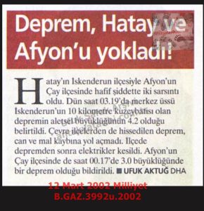 Hatay’da Deprem-12 Mart 2002-Milliyet/Earthquake in Hatay – 12 March 2002 – Milliyet