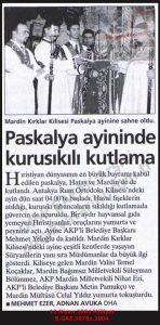 Antakya’da Paskalya Ayini-12 Nisan 2004-Milliyet/Easter Mass in Antakya – 12 April 2004 – Milliyet