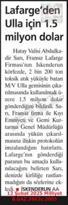 İskenderun’da Batan Gemi-12 Şubat 2005-Milliyet/Ship Sunk in İskenderun — 12 February 2005 — Milliyet
