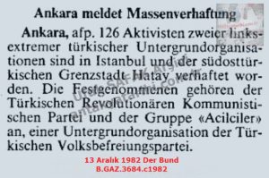 Hatay’da Militanlar Gözaltına Alındı-13 Aralık 1982-Der Bund/Militants Detained in Hatay – 13 December 1982