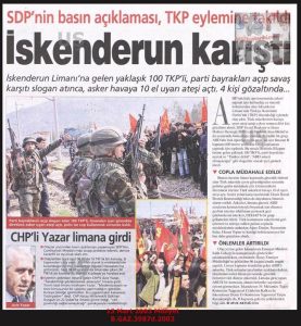 İskenderun’da Savaş Karşıtı Eylem-13 Mart 2003-Milliyet/Anti-War Protest in İskenderun – 13 March 2003 – Milliyet