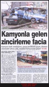 İskenderun’da 15 Kişinin Öldüğü Kaza-13 Şubat 2004-Milliyet/Accident in İskenderun That Killed 15 People – 13 February 2004 – Milliyet
