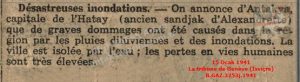 Yıkıcı Seller-15 Ocak 1941-La tribune de Genève (İsviçre)/Disastrous Floods in Hatay — 15 January 1941