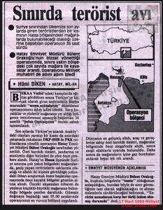 Sınırda Terör Avı-17 Mart 1990-Milliyet/Terror Hunt on the Border – 17 March 1990