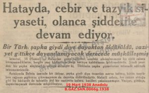 Hatay’da Şiddet-19 Mart 1938-Anadolu/Violence in Hatay — 19 March 1938 — Anadolu