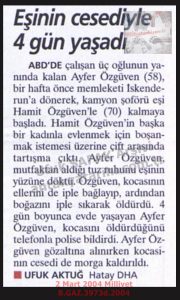 İskenderun’da Cinayet-2 Mart 2004-Milliyet/Murder in İskenderun – 2 March 2004 – Milliyet