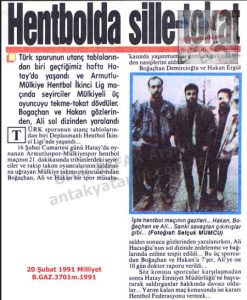 Hentbol Maçında Kavga-20 Şubat 1991-Milliyet/Hentbol Match Fight – 20 February 1991