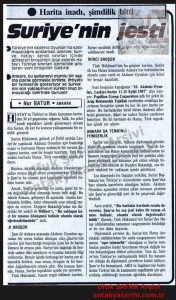 Suriye’nin Jesti-21 Kasım 1986-Milliyet/Syria’s Gesture — 21 November 1986