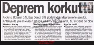 Hatay’da Deprem-23 Ocak 1997-Milliyet/Earthquake in Hatay – 23 January 1997 – Milliyet