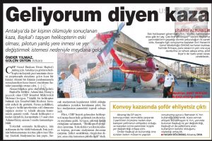 Helikopter Pervanesinden Gelen ölüm-26 Haziran 2007-Milliyet/“Death Caused by a Helicopter Rotor Blade” — 26 June 2007 — Milliyet