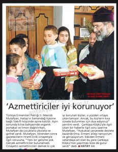 Hrant Dink Cinayetiyle İlgili Mutafya’nın Yorumu-26 Mart 2007-Milliyet/Mutafyan’s Commentary on the Hrant Dink Assassination — 26 March 2007 — Milliyet