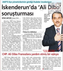 İskenderun’da Ali Dibo Soruşturması-26 Ocak 2007-Milliyet/The Ali Dibo Investigation in İskenderun — 26 January 2007 — Milliyet