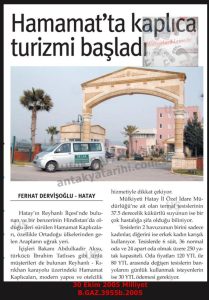 Hatay Hamamat Kaplıcaları-30 Ekim 2005-Milliyet/“Hatay Hamamat Hot Springs” — 30 October 2005 — Milliyet