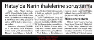 Hatay’da İhale Soruşturması-6 Kasım 2006-Milliyet/Tender Investigation in Hatay” — 6 November 2006 — Milliyet