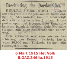 İskenderun Açıklarında İngiliz Gemileri-6 Mart 1915 Het Volk/British Ships off the Coast of Alexandrette— 6 March 1915 — Het Volk