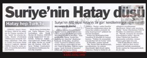 Suriye’nin Hatay Düşü-7 Mayıs 1998-Milliyet/Syria’s Dream of Hatay – 7 May 1998 – Milliyet