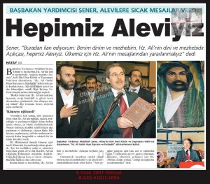 Hatay’da “Gadir Hum” Bayramı ve Başbakan Yardımcısının Demeci-8 Ocak 2007-Milliyet/“The ‘Ghadir Khumm’ Festival in Hatay and the Statement of the Deputy Prime Minister” — 8 January 2007 — Milliyet