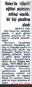 Hatay’da Miting Düzenlendi-10 Ocak 1977-Milliyet/Rally Held in Hatay — 10 January 1977